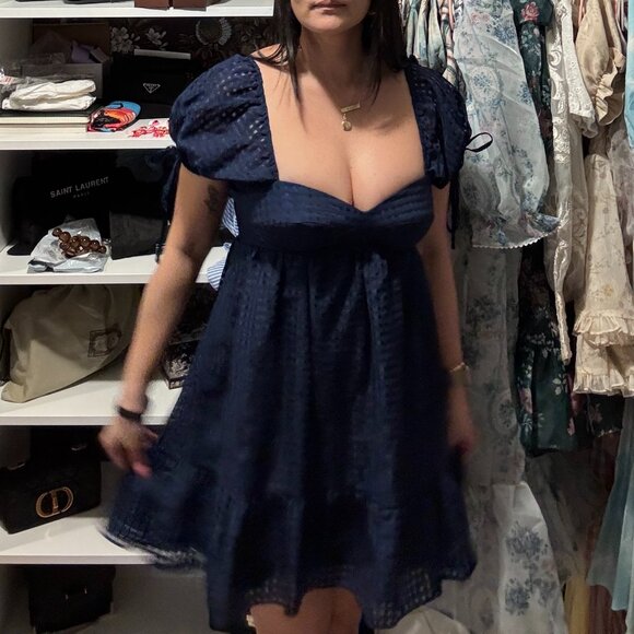 Amanda Uprichard Sicily Dress Navy Blue - Picture 6 of 8